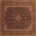 Square Persian Brown Traditional Rug, tr1154brn