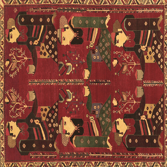 Square Machine Washable Persian Brown Traditional Rug, wshtr1155brn