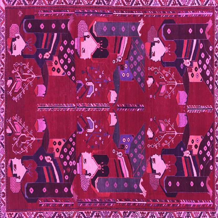 Square Persian Pink Traditional Rug, tr1155pnk
