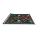 Sideview of Machine Washable Persian Light Blue Traditional Rug, wshtr1155lblu