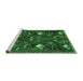 Sideview of Machine Washable Persian Emerald Green Traditional Area Rugs, wshtr1155emgrn