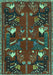 Machine Washable Persian Turquoise Traditional Area Rugs, wshtr1155turq