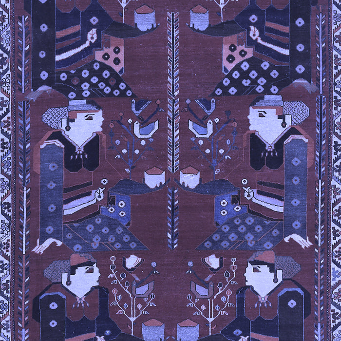Machine Washable Persian Blue Traditional Rug, wshtr1155blu