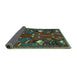 Sideview of Persian Turquoise Traditional Rug, tr1155turq