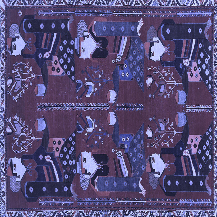 Square Persian Blue Traditional Rug, tr1155blu