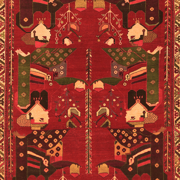 Serging Thickness of Machine Washable Persian Orange Traditional Area Rugs, wshtr1155org