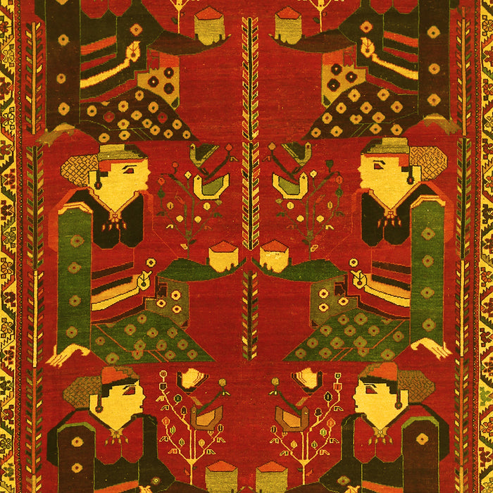 Machine Washable Persian Yellow Traditional Rug, wshtr1155yw