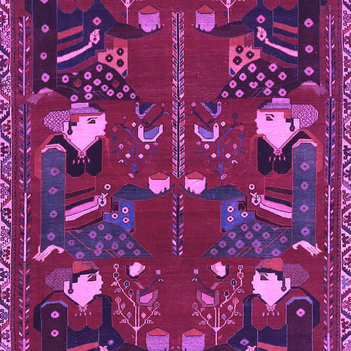 Machine Washable Persian Purple Traditional Area Rugs, wshtr1155pur