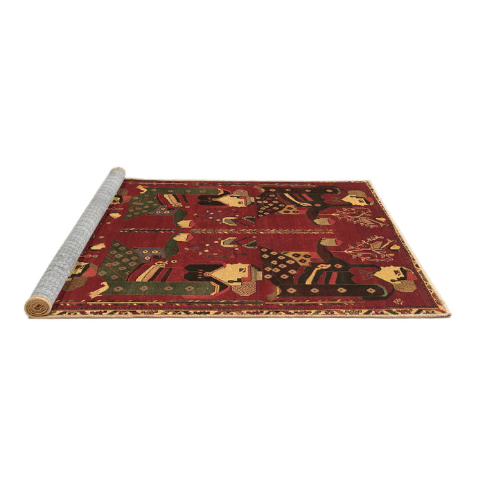 Sideview of Machine Washable Persian Brown Traditional Rug, wshtr1155brn