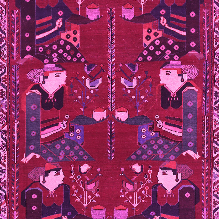 Machine Washable Persian Pink Traditional Rug, wshtr1155pnk