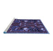 Sideview of Machine Washable Persian Blue Traditional Rug, wshtr1155blu