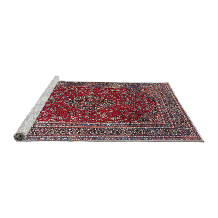 Sideview of Machine Washable Traditional Rose Dust Purple Rug, wshtr1156