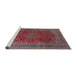 Sideview of Machine Washable Traditional Rose Dust Purple Rug, wshtr1156