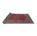 Sideview of Traditional Rose Purple Medallion Rug, tr1156