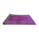 Sideview of Medallion Purple Traditional Rug, tr1156pur