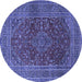 Round Medallion Blue Traditional Rug, tr1156blu