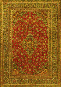 Medallion Yellow Traditional Rug, tr1156yw