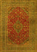 Medallion Yellow Traditional Rug, tr1156yw