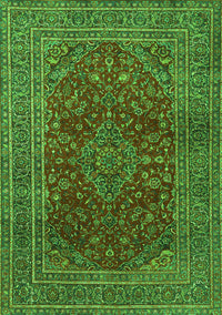 Medallion Green Traditional Rug, tr1156grn