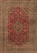 Medallion Brown Traditional Rug, tr1156brn