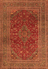 Medallion Orange Traditional Rug, tr1156org