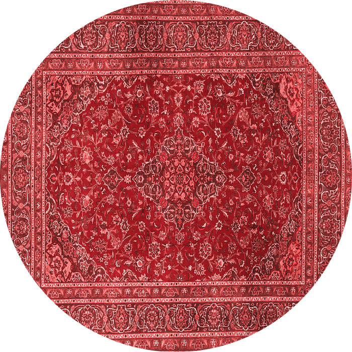 Machine Washable Medallion Red Traditional Rug, wshtr1156red