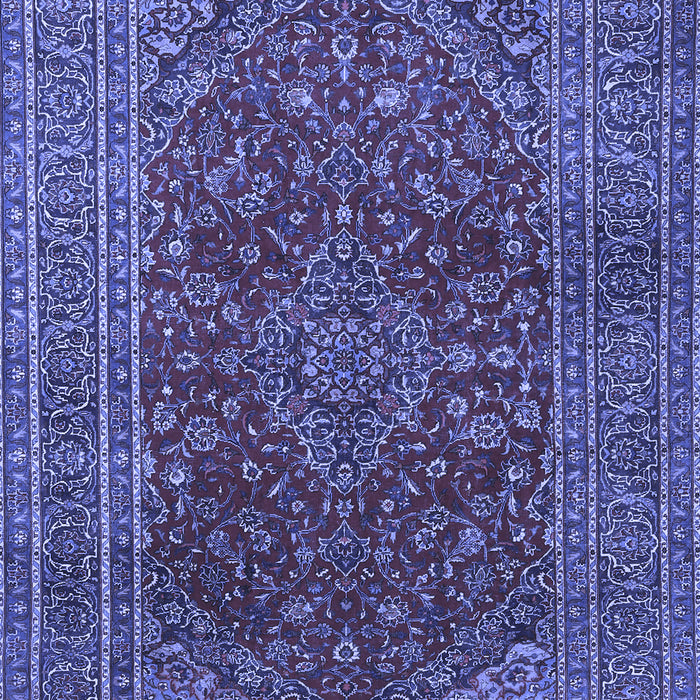 Machine Washable Medallion Blue Traditional Rug, wshtr1156blu
