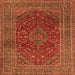 Serging Thickness of Medallion Orange Traditional Rug, tr1156org