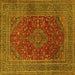 Square Medallion Yellow Traditional Rug, tr1156yw