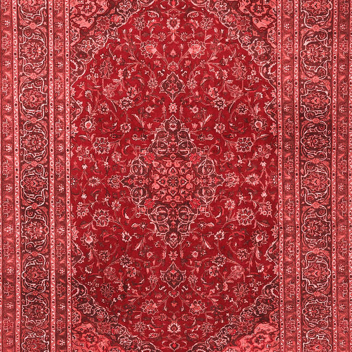 Machine Washable Medallion Red Traditional Rug, wshtr1156red