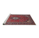 Sideview of Machine Washable Traditional Rosy Pink Rug, wshtr1157