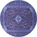 Round Medallion Blue Traditional Rug, tr1157blu