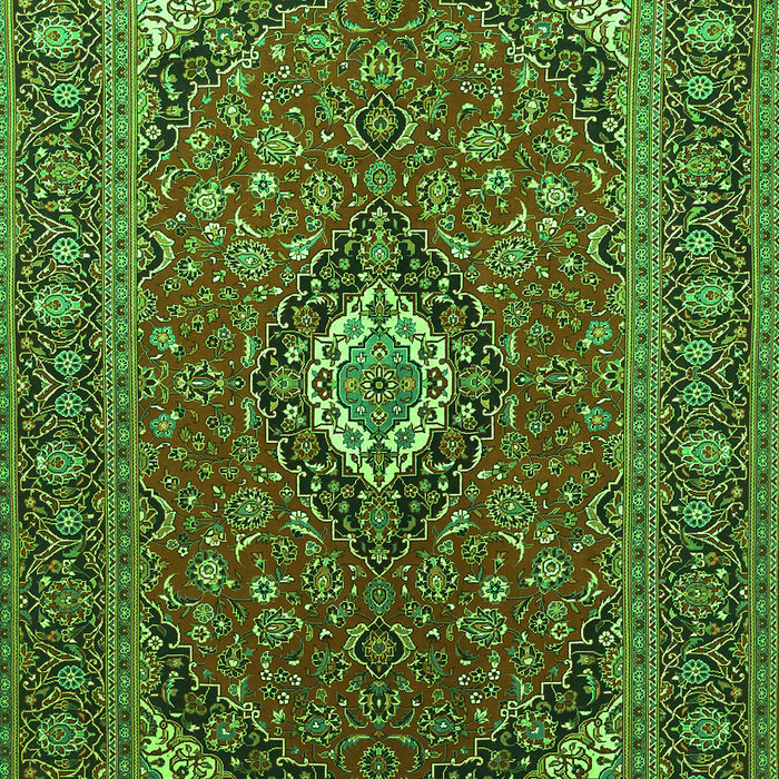 Medallion Green Traditional Rug, tr1157grn