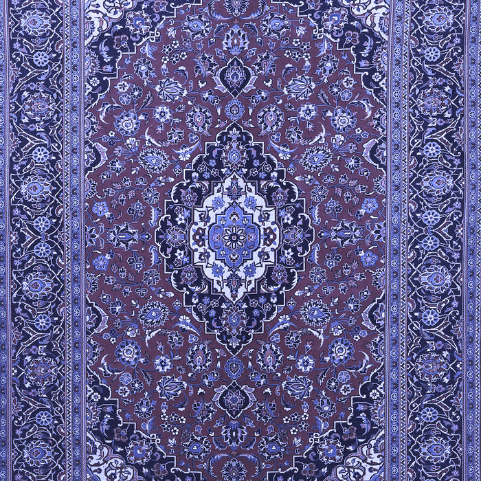 Machine Washable Medallion Blue Traditional Rug, wshtr1157blu