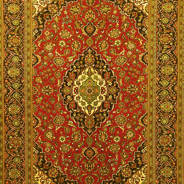 Medallion Yellow Traditional Rug, tr1157yw