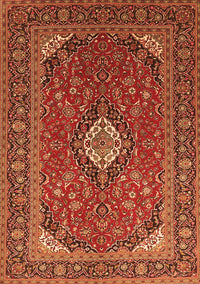 Medallion Orange Traditional Rug, tr1157org