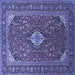 Square Medallion Blue Traditional Rug, tr1157blu