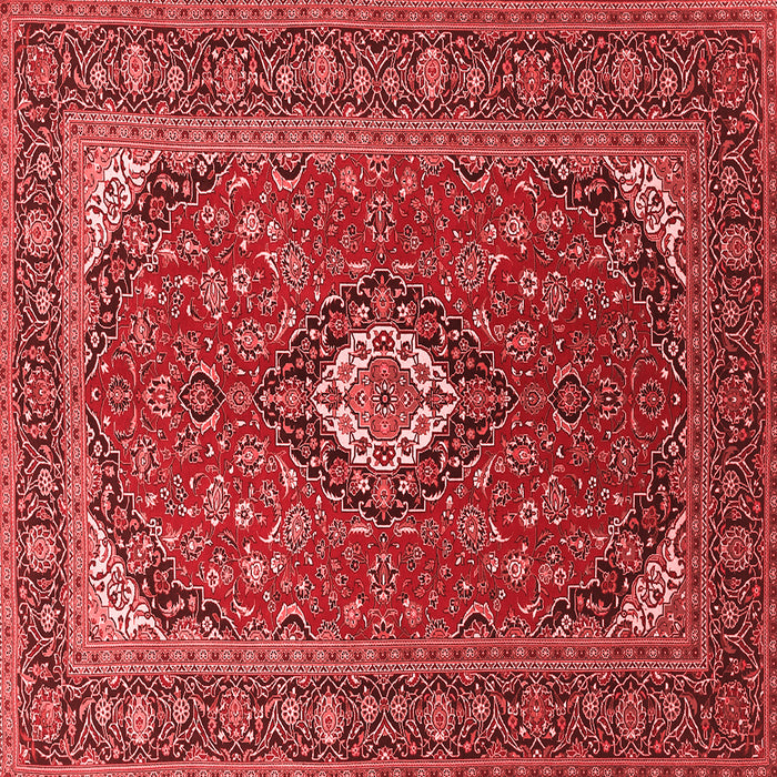 Machine Washable Medallion Red Traditional Rug, wshtr1157red