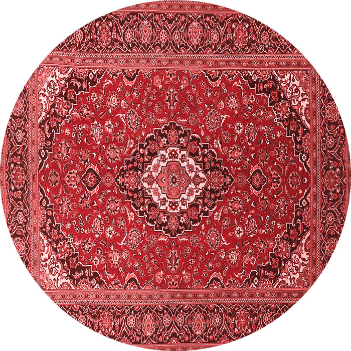 Machine Washable Medallion Red Traditional Rug, wshtr1157red