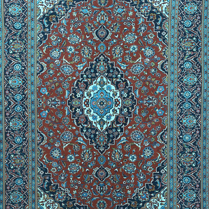 Medallion Light Blue Traditional Rug, tr1157lblu