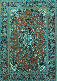 Medallion Turquoise Traditional Rug, tr1157turq