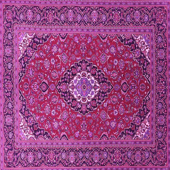 Square Machine Washable Medallion Pink Traditional Rug, wshtr1157pnk