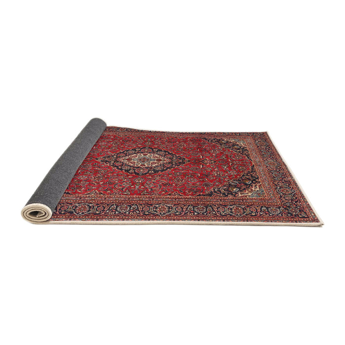 Sideview of Traditional Orange Salmon Pink Medallion Rug, tr1158
