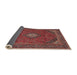 Sideview of Traditional Orange Salmon Pink Medallion Rug, tr1158