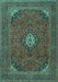 Medallion Turquoise Traditional Rug, tr1158turq