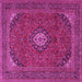 Square Medallion Pink Traditional Rug, tr1158pnk