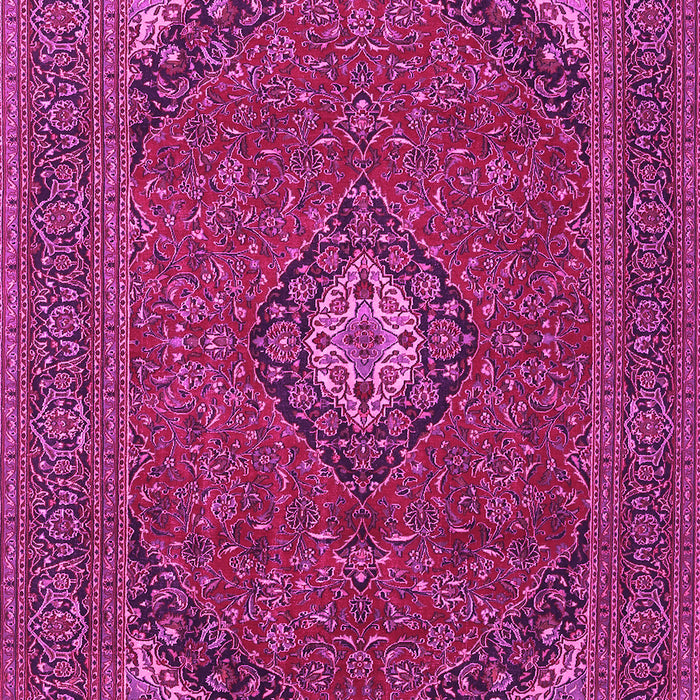 Machine Washable Medallion Pink Traditional Rug, wshtr1158pnk