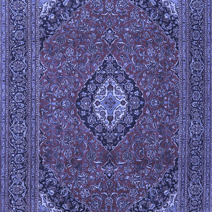 Machine Washable Medallion Blue Traditional Rug, wshtr1158blu