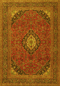 Medallion Yellow Traditional Rug, tr1158yw