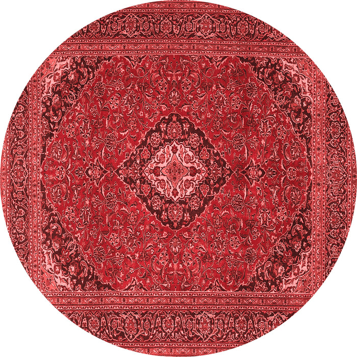 Machine Washable Medallion Red Traditional Rug, wshtr1158red
